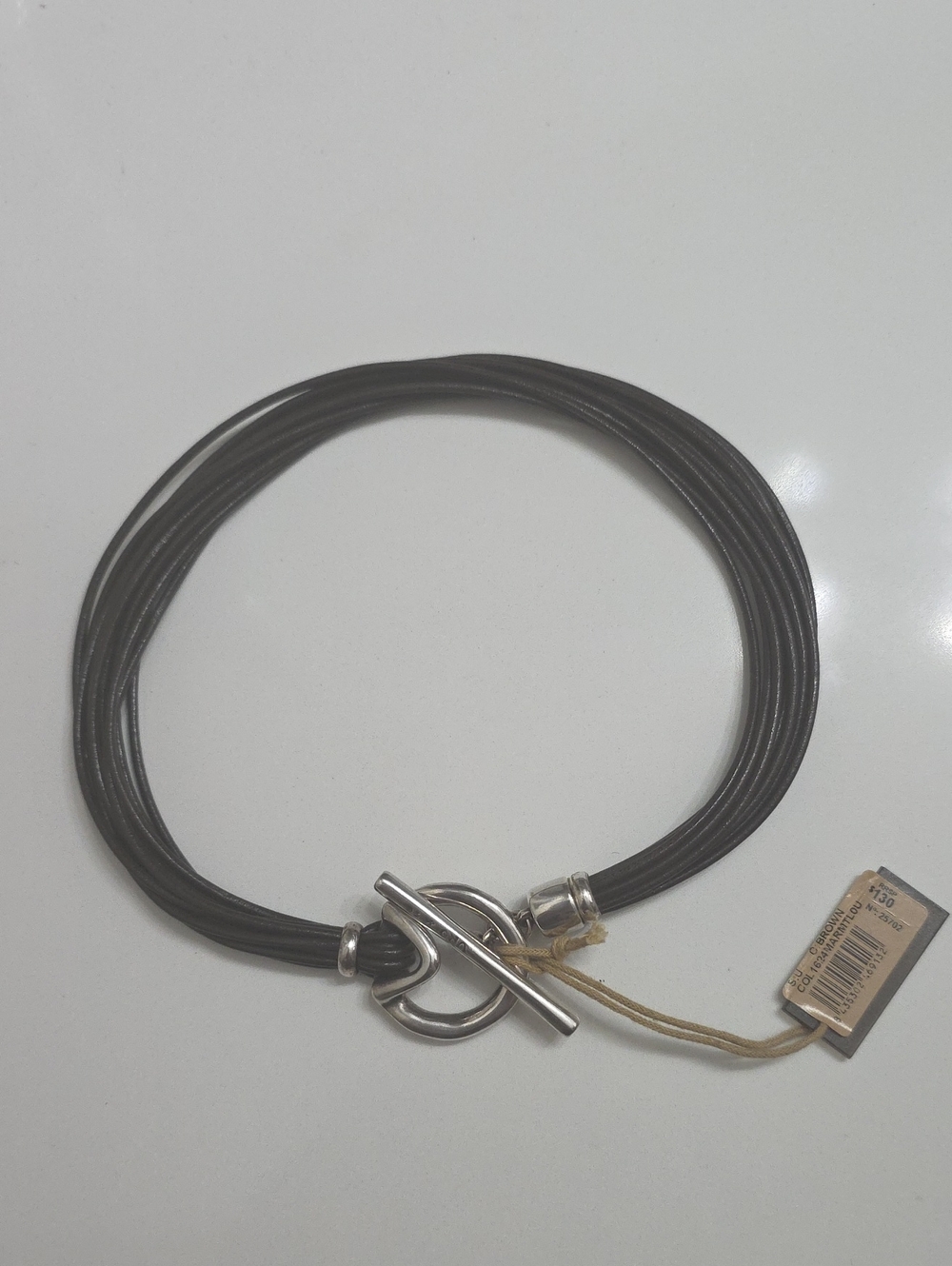 Unode50 Multi-Strand Brown Cord Toggle Necklace